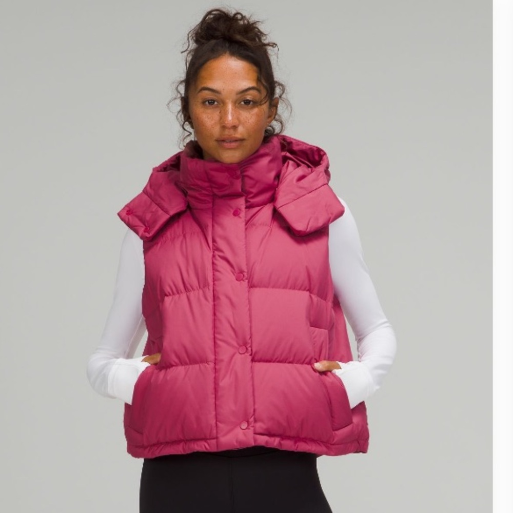 lululemon Wunder Puff Cropped Vest, Pink Lychee Size  12 , excellent condition